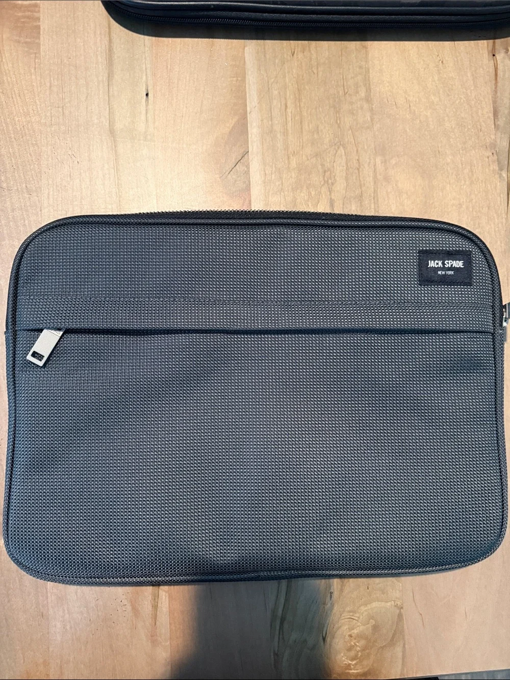 Jack Spade Gray Slim Laptop Sleeve with Front Zip Pocket